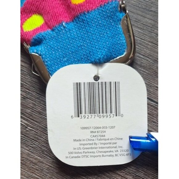 Vtg 90s Sock Coin Purse Nwt Pink Blue Polka Dots Baby - Picture 3 of 6